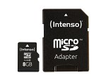 Micro-SD Minneskort 8 GB med Adapter Klass 10