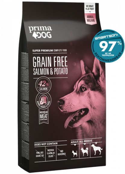 PrimaDog Adult GrainFree Lax & Potatis 10kg