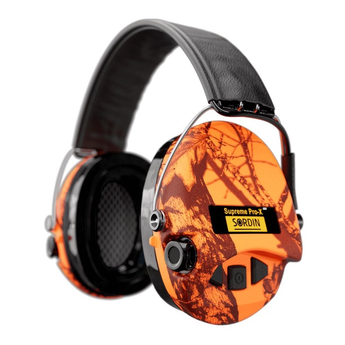 Sordin Supreme Pro-X LED Orange Camo Hörselskydd
